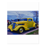 HDR Classic Hot Rod Yellow Postcards