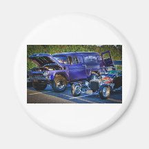 HDR Classic Muscle Cars Design Hot Rod Old School Refrigerator Magnet