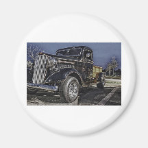 HDR Classic Truck Ready to Roll Refrigerator Magnets