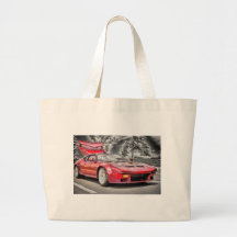 HDR Exotic Sports Car Classic Black White Effect Tote Bags