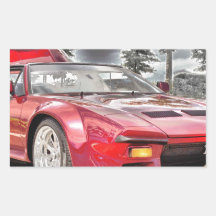 HDR Exotic Sports Car Classic Black White Effect Rectangular Stickers