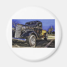 HDR GMC Classic Truck Old School Refrigerator Magnets