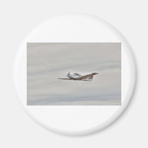HDR Gold Plane Flying in the Clouds Fridge Magnet
