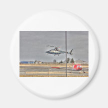HDR Helicopter Red Plane Landing Magnet