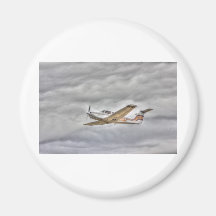 HDR Plane Flying in Cloud Skies Magnets