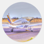 HDR Plane TailBack Yellow Blue Stripe Parked Stickers