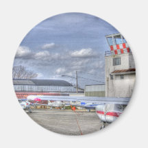 HDR Red Aeroplane Group Under Control Tower Fridge Magnets