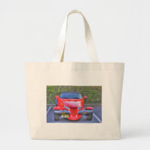 HDR Red Plymouth Prowler Parked Ready to Go Canvas Bags
