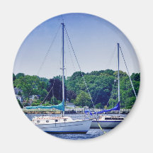 HDR Sail Boat Boats Bay Harbour Scenic Seaview Sea Refrigerator Magnets