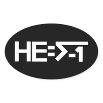 HE=√-1  (HE is Imaginary) [HE = Square Root of -1] Oval Stickers