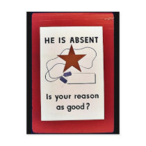 He Is Absent, Is Your Reason As Good? Postcard