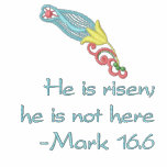 He is risen; he is not here embroidered zip jacket