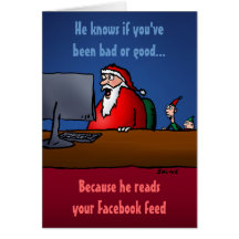 He Knows If You've Been Bad Funny Santa Card