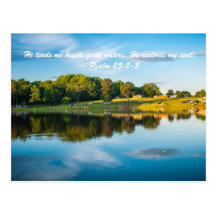 He leads me beside quiet waters, He restores my so Post Cards