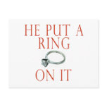 He Put a Ring On It Bride postcards
