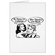 He Thinks She Thinks Greeting Card