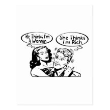 He Thinks She Thinks Post Cards