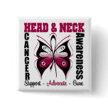 Head and Neck Cancer Awareness Butterfly buttons
