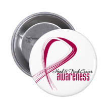 Head and Neck Cancer Awareness Grunge Ribbon Button
