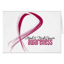 Head and Neck Cancer Awareness Grunge Ribbon Greeting Cards