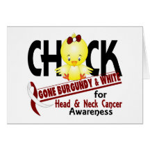 Head And Neck Cancer Chick Gone Burgundy White 2 Greeting Cards