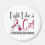 Head and Neck Cancer Cool Retro Fight Like a Girl Refrigerator Magnets
