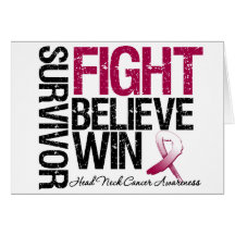 Head and Neck Cancer Survivor Fight Believe Win Mo Card