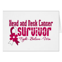 Head and Neck Cancer Survivor Flower Ribbon Cards