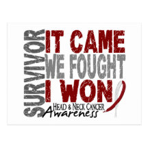 Head and Neck Cancer Survivor It Came We Fought Postcard