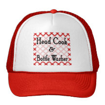 Head Cook and Bottle Washer Kitchen Saying Hat