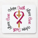 Head Neck Cancer Faith Hope Love Cross mousepads