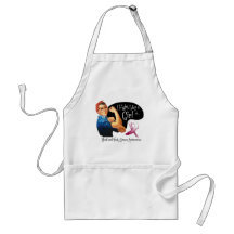 Head Neck Cancer Fight Like a Girl Rosie Riveter Apron