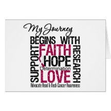 Head Neck Cancer My Journey Begins With FAITH Greeting Cards