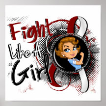 Head Neck Cancer Rosie Cartoon FLAG.png Posters