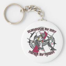 Head Neck Cancer Survivor By Day Ninja By Night Key Chain
