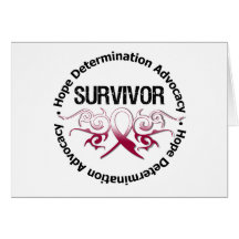 Head Neck Cancer Survivor Tribal Ribbon Greeting Cards