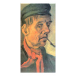 Head of a farmer with a clay pipe by van Gogh photo cards