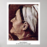 Head Of Pilgrim By Michelangelo Da Caravaggio Poster