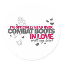 Head over Combat Boots Round Stickers