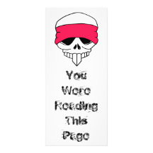 Headbanded Skull Bookmark Template Personalised Rack Card