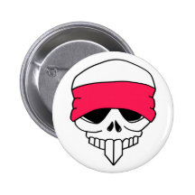 Headbanded Skull Button