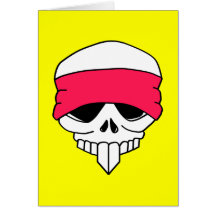 Headbanded Skull Card Template