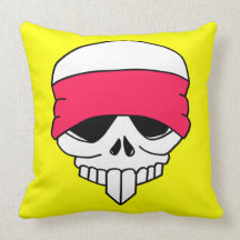 Headbanded Skull Pillow