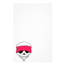 Headbanded Skull Stationery