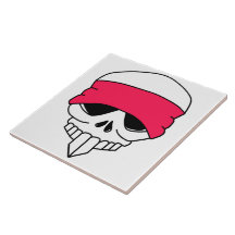 Headbanded Skull Tile