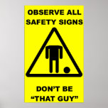 Headless Guy Safety Sign posters