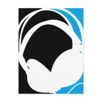Headphone Silhouette Postcard