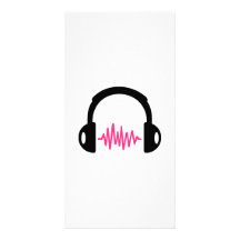 Headphones Frequency Photo Card