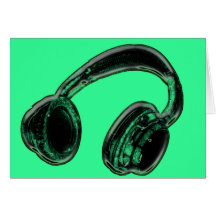 Headphones Greeting Cards