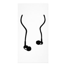 Headphones in ear custom photo card